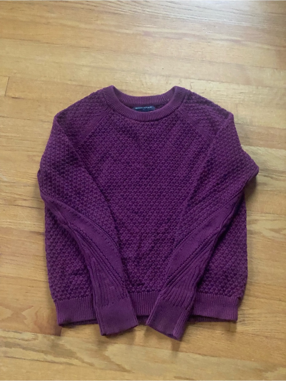 Banana Republic Plum Textured Crewneck Sweater